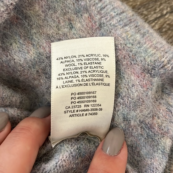 Babaton Aritzia Wool Blend Sweater Gray Flecked Crew neck Pullover Womens XS - Picture 6 of 7